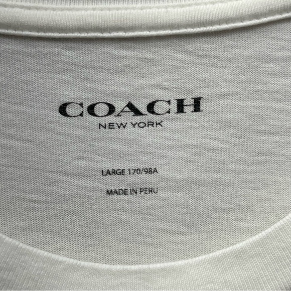 Coach Pure Cotton Logo Embroidered Tshirt Large - Picture 4 of 8